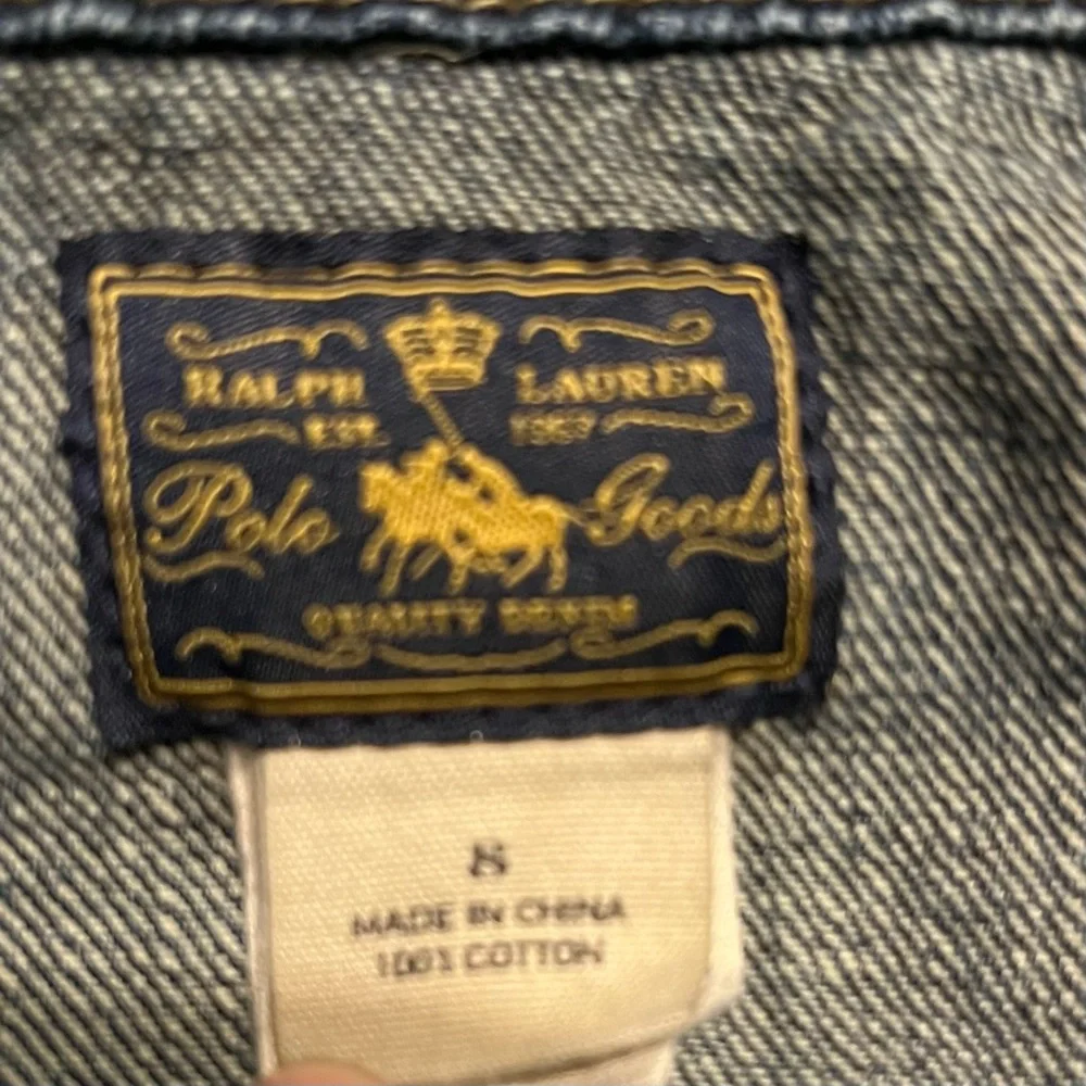 Polo‎ Ralph Lauren Denim Jacket Girls 8 Blue Trucker Youth Cropped Pockets Kids